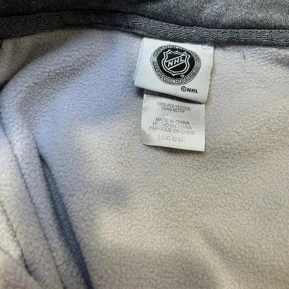 Chicago Blackhawks Sweatshirt Mens Large Gray 1/4 Zip Fleece Sweater Hockey NHL - Picture 7 of 8